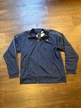 Adidas X Alexander Wang Navy Full‑Zip track suit jacket with Subtle Logo Pattern